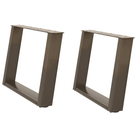vidaXL Πόδια Τραπεζιού Σαλονιού σε Σχήμα U 2 τεμ. από Φυσικό Ατσάλι 60x(42-43) εκ. Ατσάλι