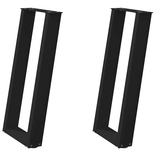 vidaXL Πόδια Κονσόλας σε Σχήμα U 2 τεμ. Μαύρο 28x(72-73) εκ. Ατσάλι