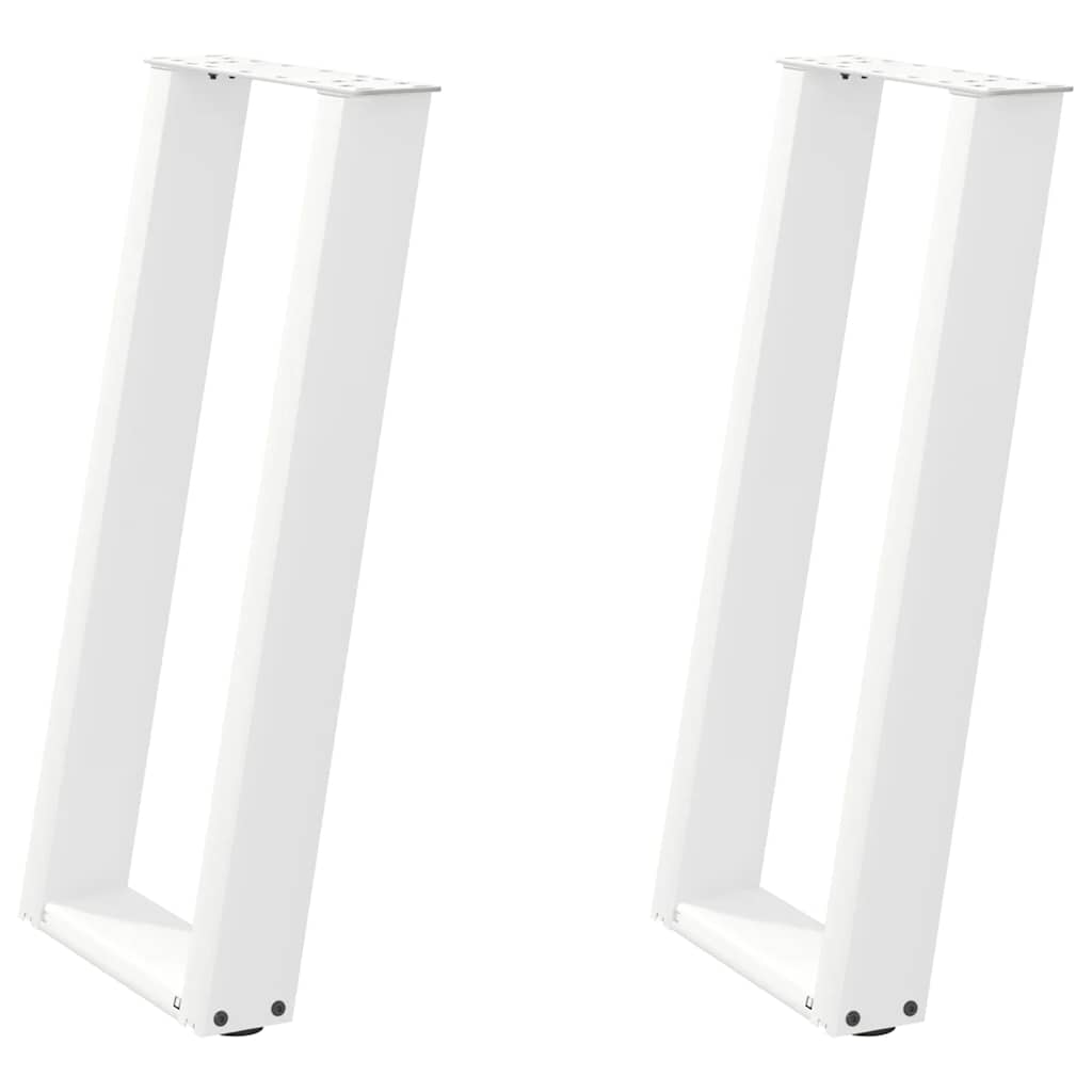 vidaXL Πόδια Κονσόλας σε Σχήμα U 2 τεμ. Λευκά 38x(72-73) εκ. Ατσάλι