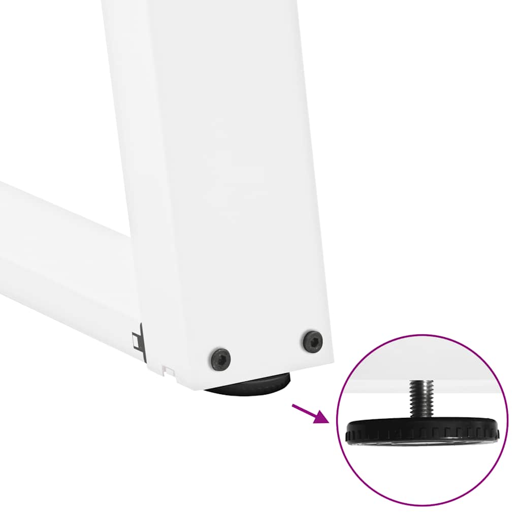 vidaXL Πόδια Τραπεζαρίας σε Σχήμα U 2 τεμ. Λευκά 50x(72-73) εκ. Ατσάλι