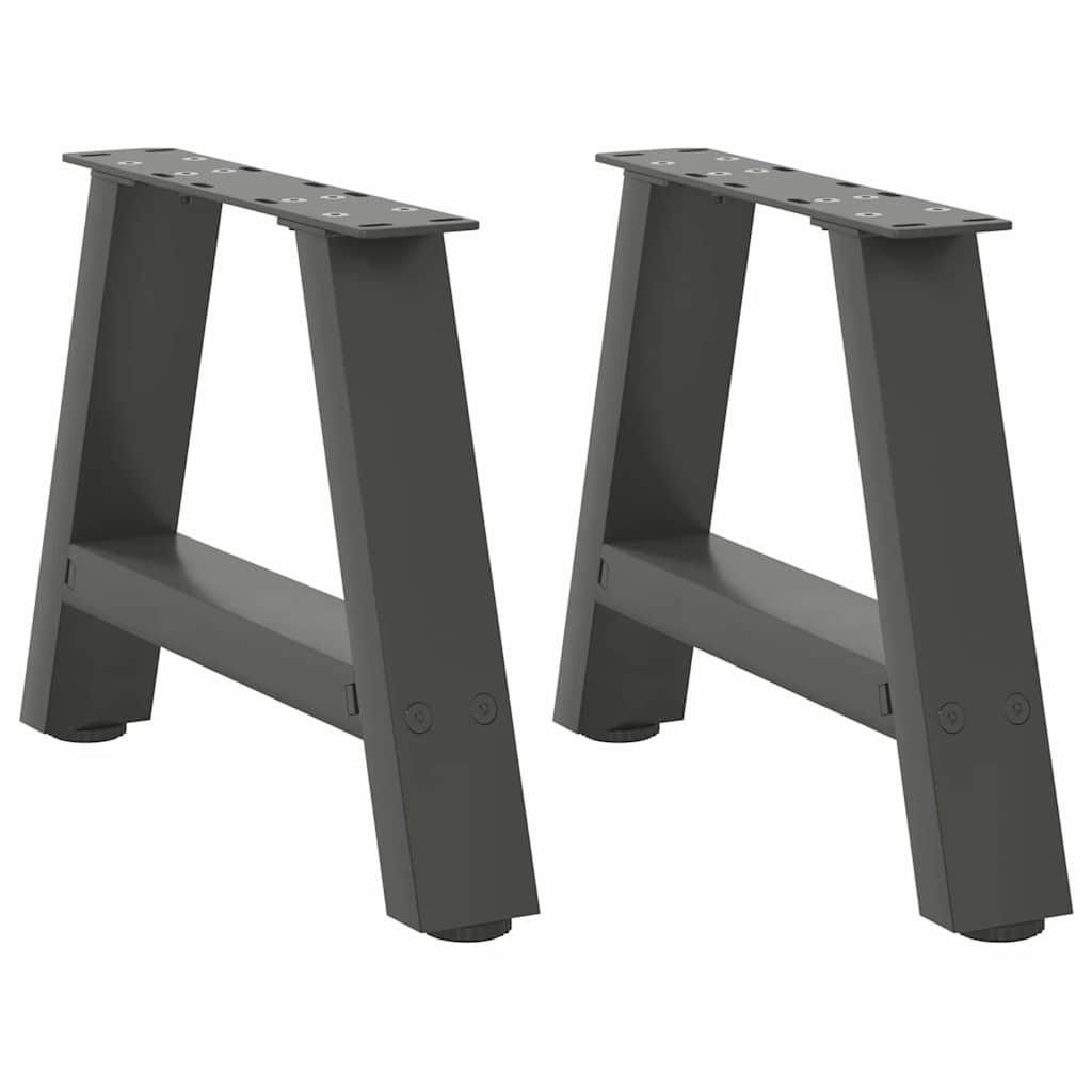 vidaXL Πόδια Τραπεζιού Σαλονιού Σχήματος Α 2 τεμ. Ανθρακί 40x(30-31) εκ. Ατσάλι