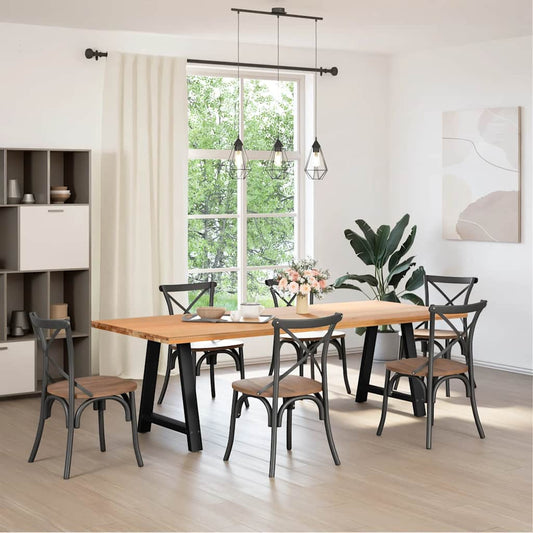 vidaXL Πόδια Τραπεζαρίας σε Σχήμα Α, 2 τεμ. Μαύρο, 70x(72-73) εκ. Ατσάλι
