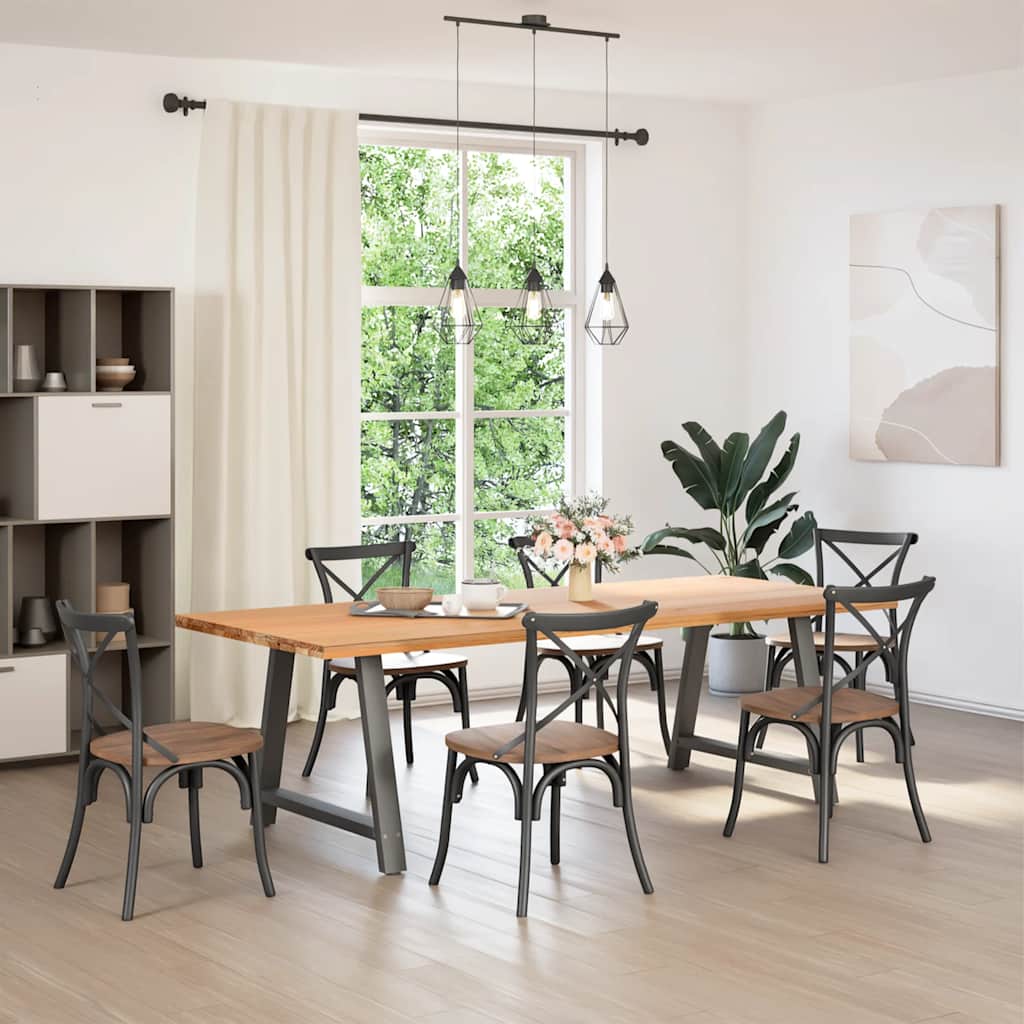 vidaXL Πόδια Τραπεζαρίας Σχήματος Α 2 τεμ. Ανθρακί 100x(72-73) εκ. Ατσάλι