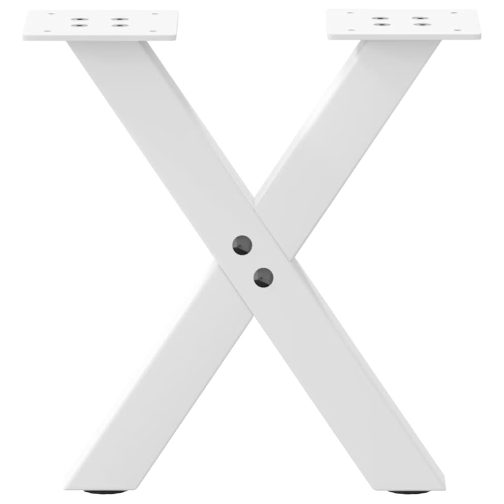 vidaXL Πόδια Τραπεζιού Σαλονιού σε Σχήμα Χ, 2 τεμ. Λευκά 30x(30-31) εκ. Ατσάλι