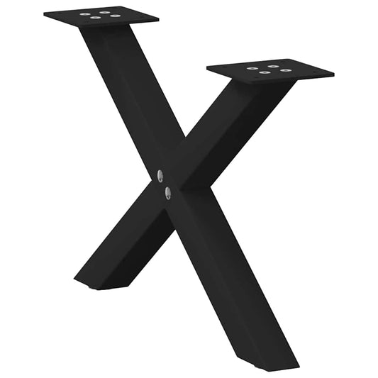 vidaXL Πόδια Τραπεζιού Σαλονιού σε Σχήμα Χ, 2 τεμ. Μαύρο, Ατσάλι 50x(30-31) εκ.