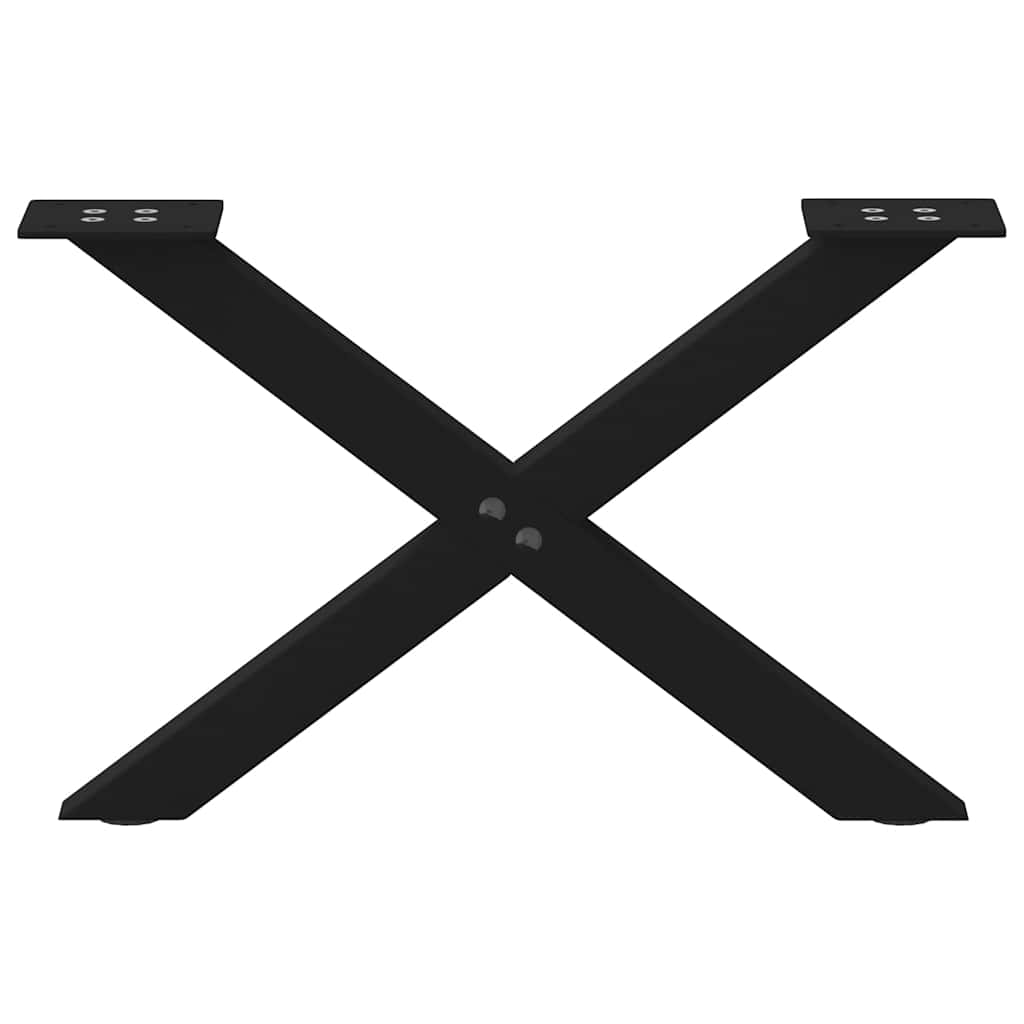 vidaXL Πόδια Τραπεζιού Σαλονιού σε Σχήμα Χ, 2 τεμ. Μαύρο, Ατσάλι 50x(30-31) εκ.