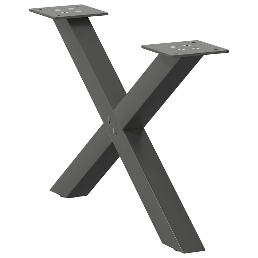 vidaXL Πόδια Τραπεζιού Σαλονιού σε Σχήμα Χ, 2 τεμ. Ανθρακί 50x(30-31) εκ. Ατσάλι