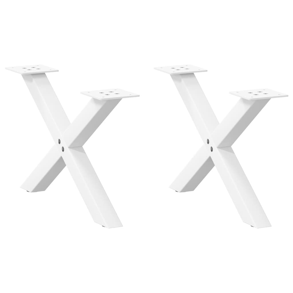 vidaXL Πόδια Τραπεζιού Σαλονιού σε Σχήμα Χ, 2 τεμ. Λευκά 60x(30-31) εκ. Ατσάλι