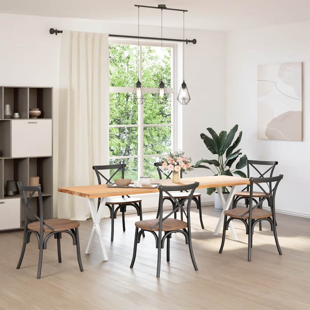 vidaXL Πόδια Τραπεζαρίας σε Σχήμα Χ, 2 τεμ. Λευκά 50x(72-73) εκ. Ατσάλι