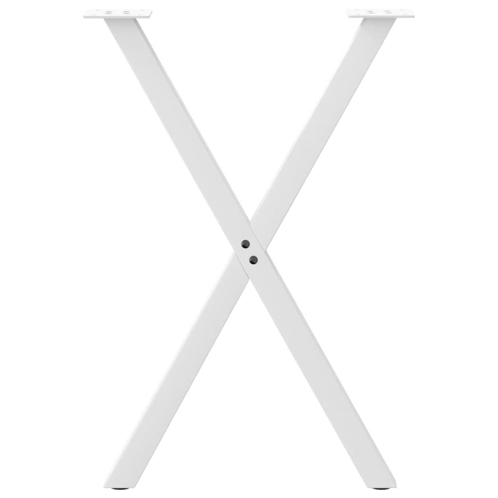 vidaXL Πόδια Τραπεζαρίας σε Σχήμα Χ, 2 τεμ. Λευκά 50x(72-73) εκ. Ατσάλι
