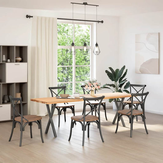 vidaXL Πόδια Τραπεζαρίας σε Σχήμα Χ 2 τεμ. Ανθρακί 50x(72-73) εκ. Ατσάλι