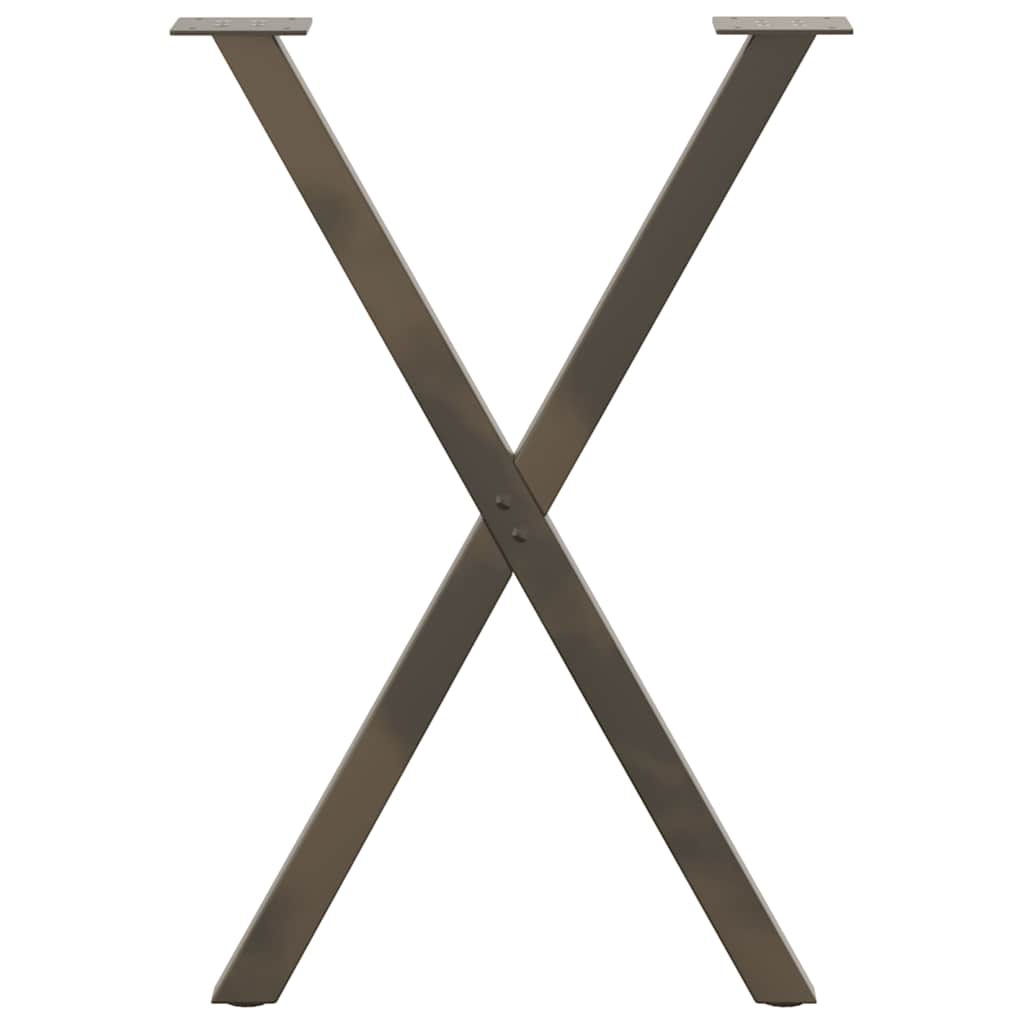 vidaXL Πόδια Τραπεζαρίας σε Σχήμα Χ, 2 τεμ. από Φυσικό Ατσάλι 50x(72-73) εκ. Ατσάλι