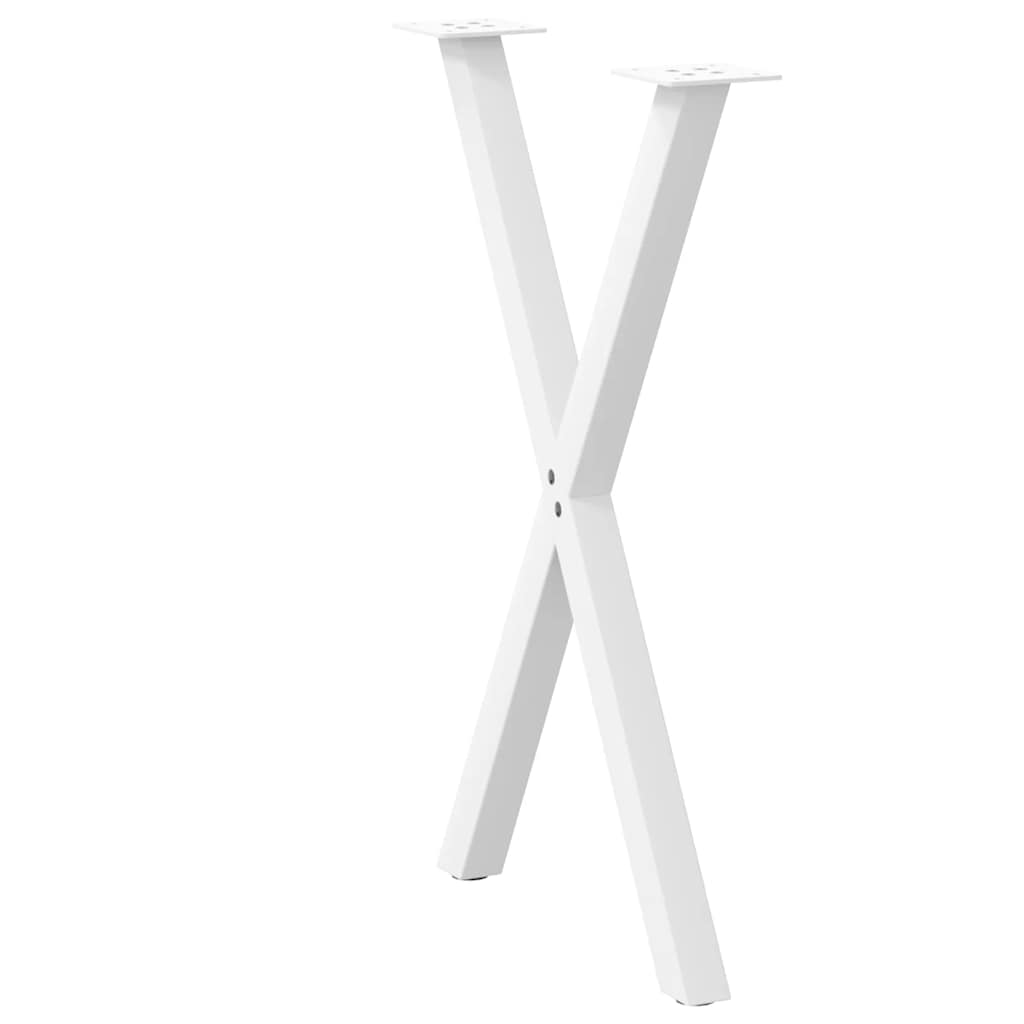 vidaXL Πόδια Τραπεζαρίας σε Σχήμα Χ, 2 τεμ. Λευκά 57x(72-73) εκ. Ατσάλι