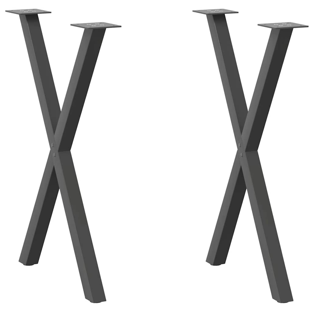 vidaXL Πόδια Τραπεζαρίας σε Σχήμα Χ, 2 τεμ. Ανθρακί 57x(72-73) εκ. Ατσάλι