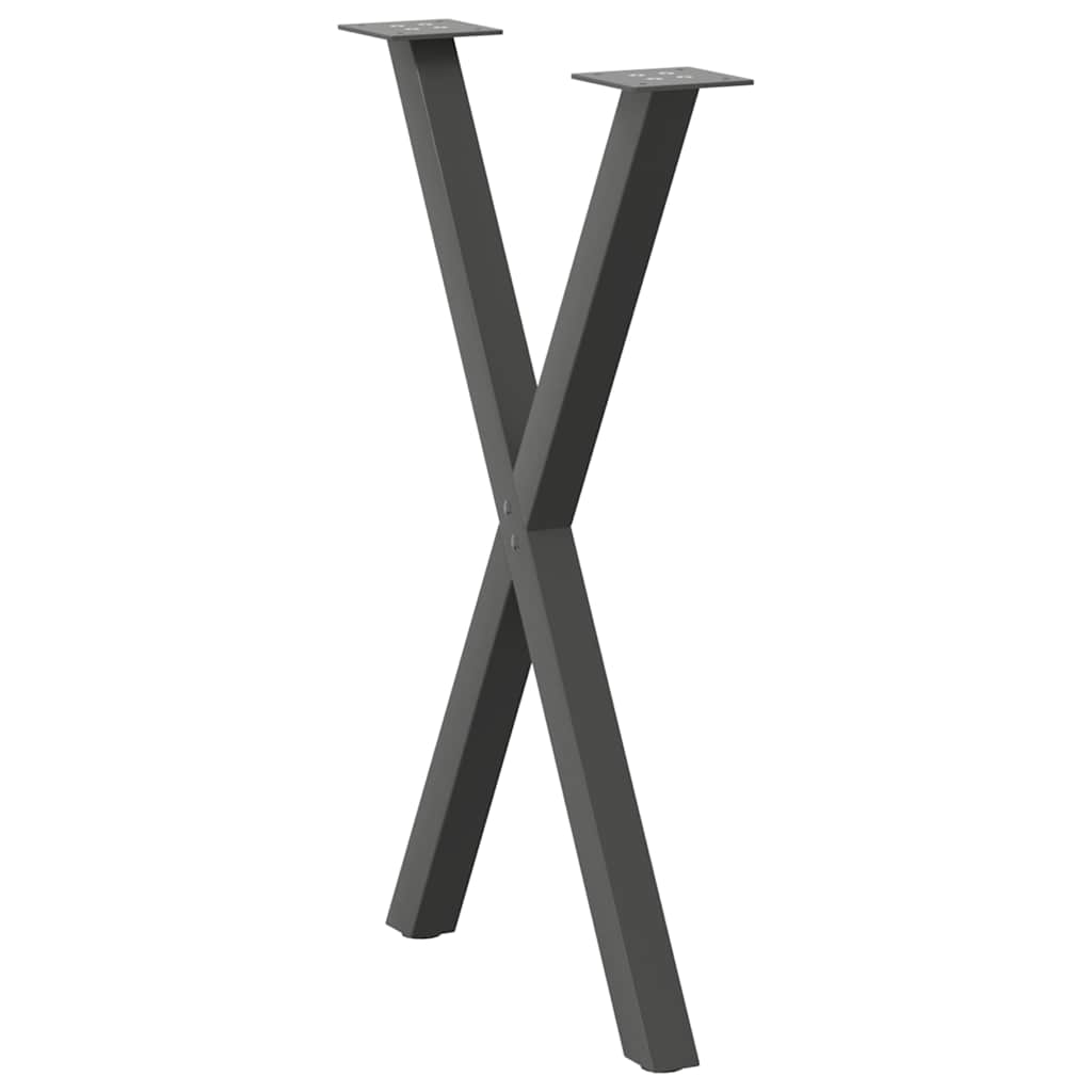 vidaXL Πόδια Τραπεζαρίας σε Σχήμα Χ, 2 τεμ. Ανθρακί 57x(72-73) εκ. Ατσάλι