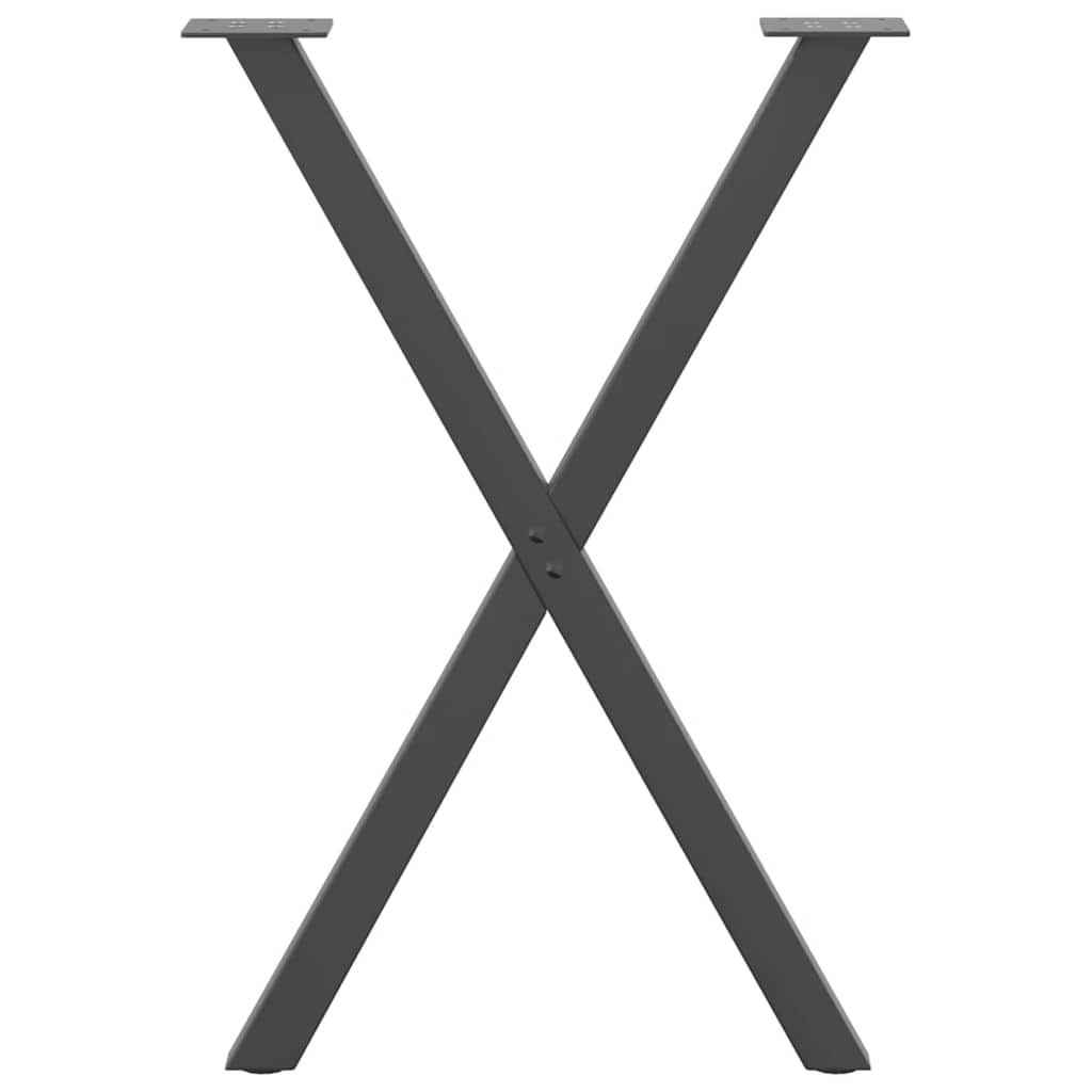 vidaXL Πόδια Τραπεζαρίας σε Σχήμα Χ, 2 τεμ. Ανθρακί 57x(72-73) εκ. Ατσάλι