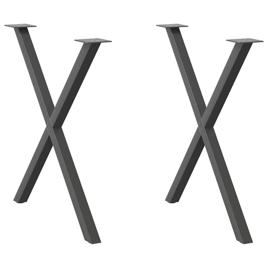 vidaXL Πόδια Τραπεζαρίας σε Σχήμα Χ 2 τεμ. Ανθρακί 70x(72-73) εκ. Ατσάλι