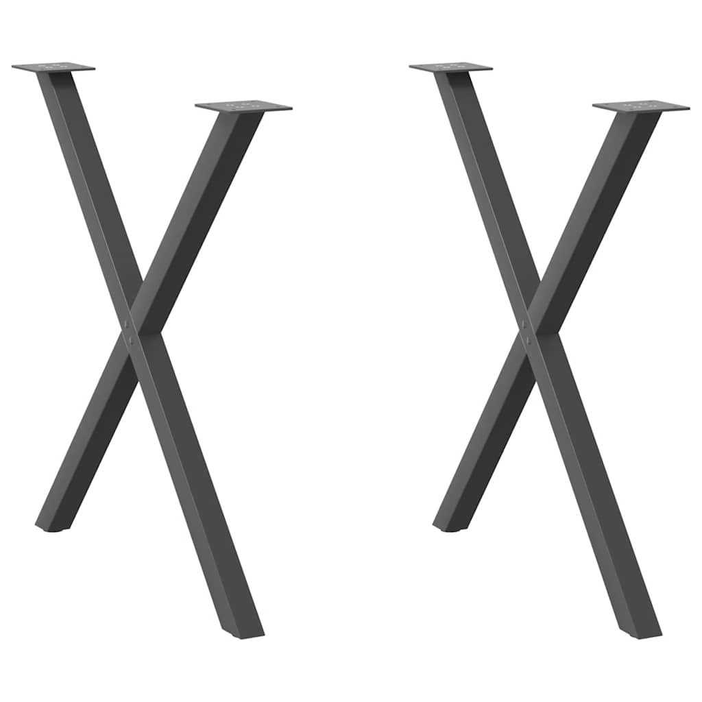 vidaXL Πόδια Τραπεζαρίας σε Σχήμα Χ 2 τεμ. Ανθρακί 80x(72-73) εκ. Ατσάλι