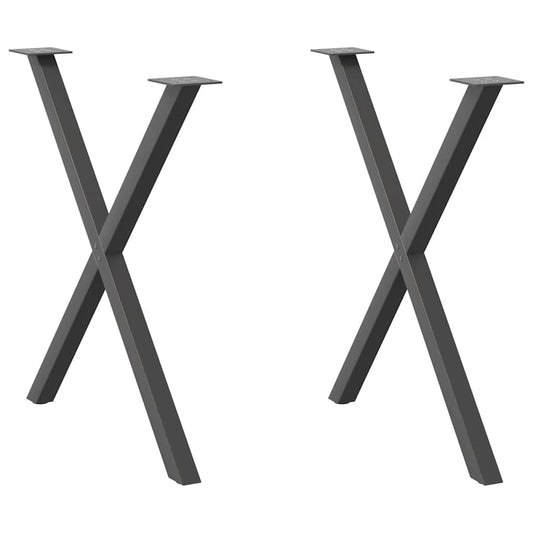 vidaXL Πόδια Τραπεζαρίας σε Σχήμα Χ 2 τεμ. Ανθρακί 80x(72-73) εκ. Ατσάλι