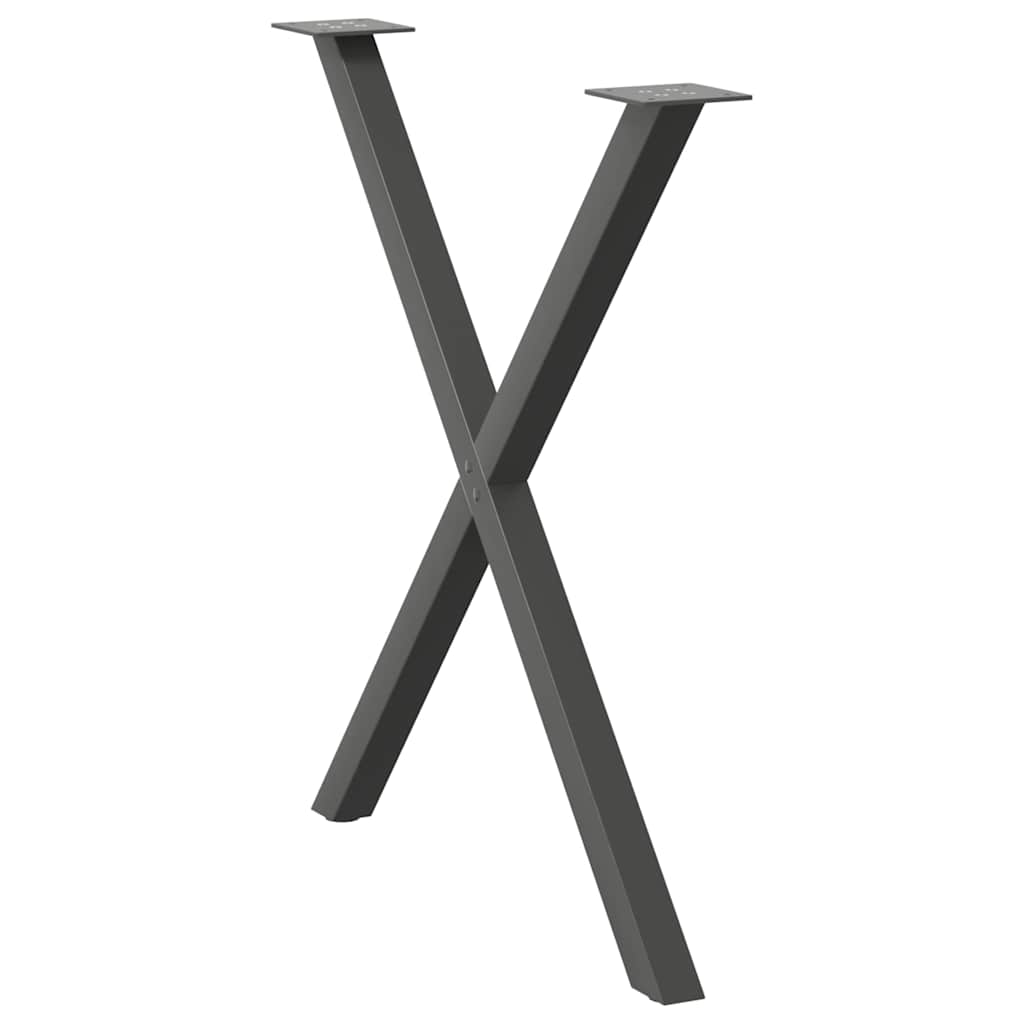 vidaXL Πόδια Τραπεζαρίας σε Σχήμα Χ 2 τεμ. Ανθρακί 80x(72-73) εκ. Ατσάλι