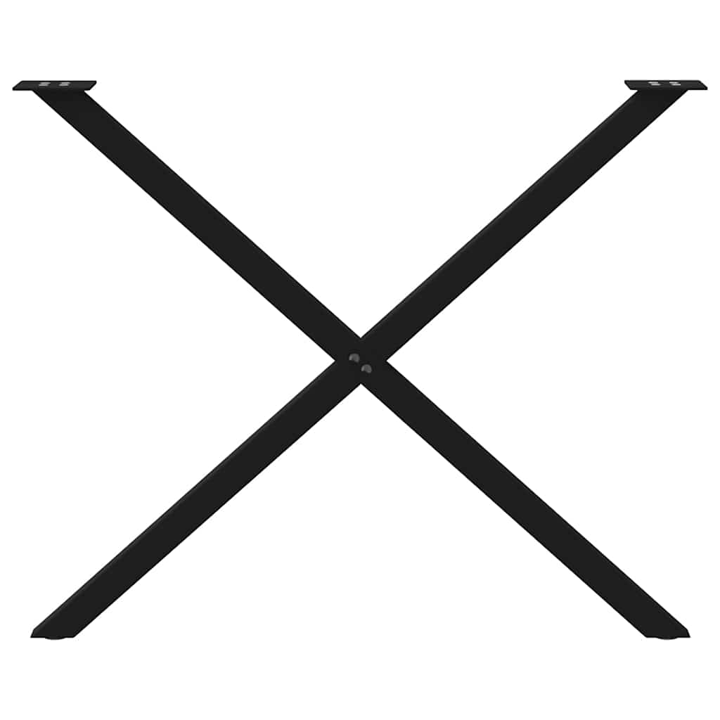 vidaXL Πόδια Τραπεζαρίας σε Σχήμα Χ, 2 τεμ. Μαύρα 90x(72-73) εκ. Ατσάλι