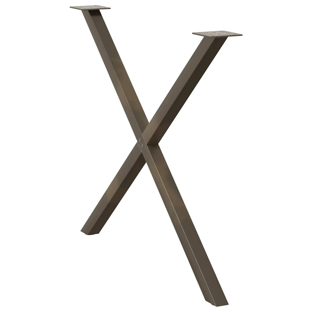 vidaXL Πόδια Τραπεζαρίας σε Σχήμα Χ, 2 τεμ. από Φυσικό Ατσάλι 90x(72-73) εκ. Ατσάλι