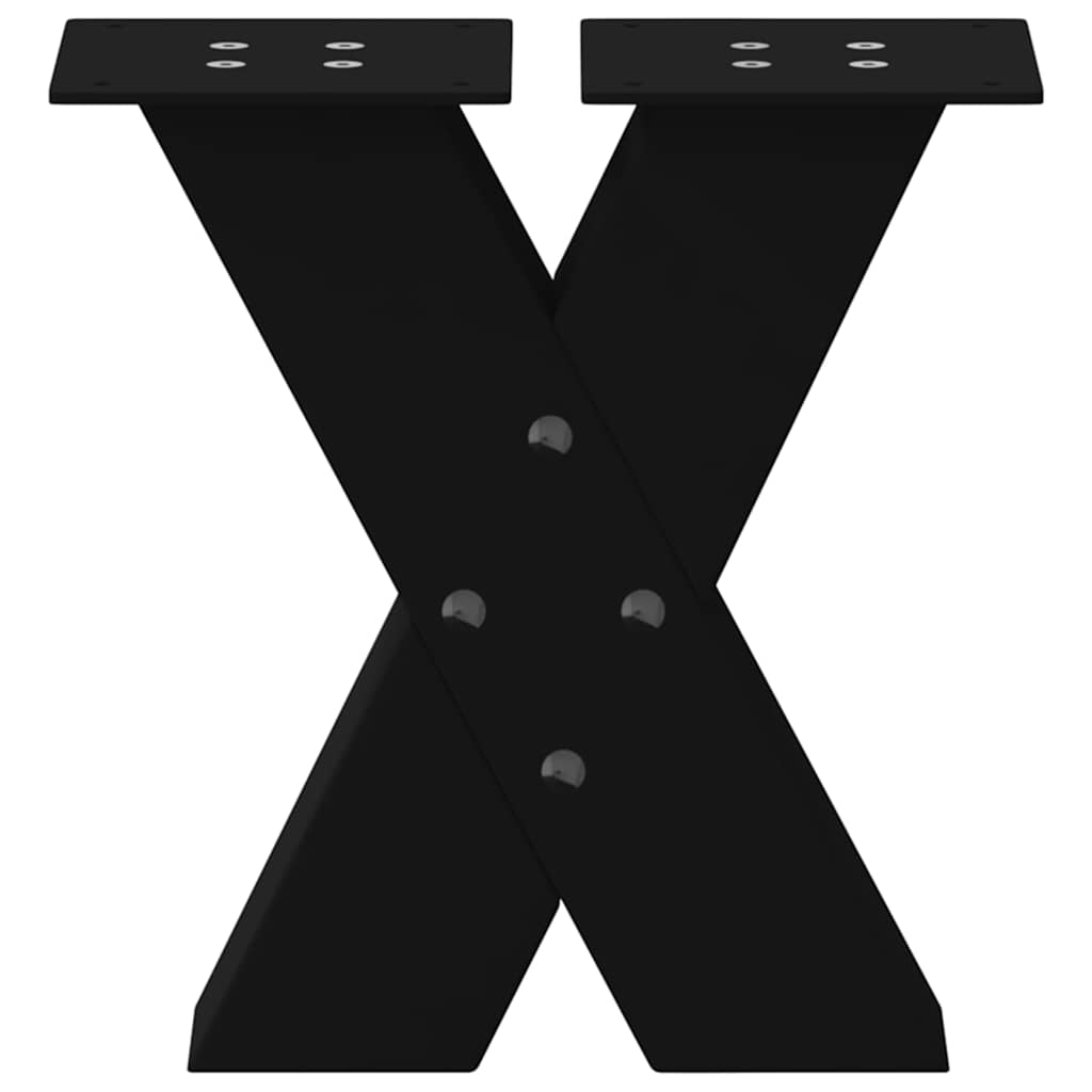 vidaXL Πόδια Τραπεζιού Σαλονιού σε Σχήμα Χ, 2 τεμ. Μαύρο 30x(30-31) εκ. Ατσάλι
