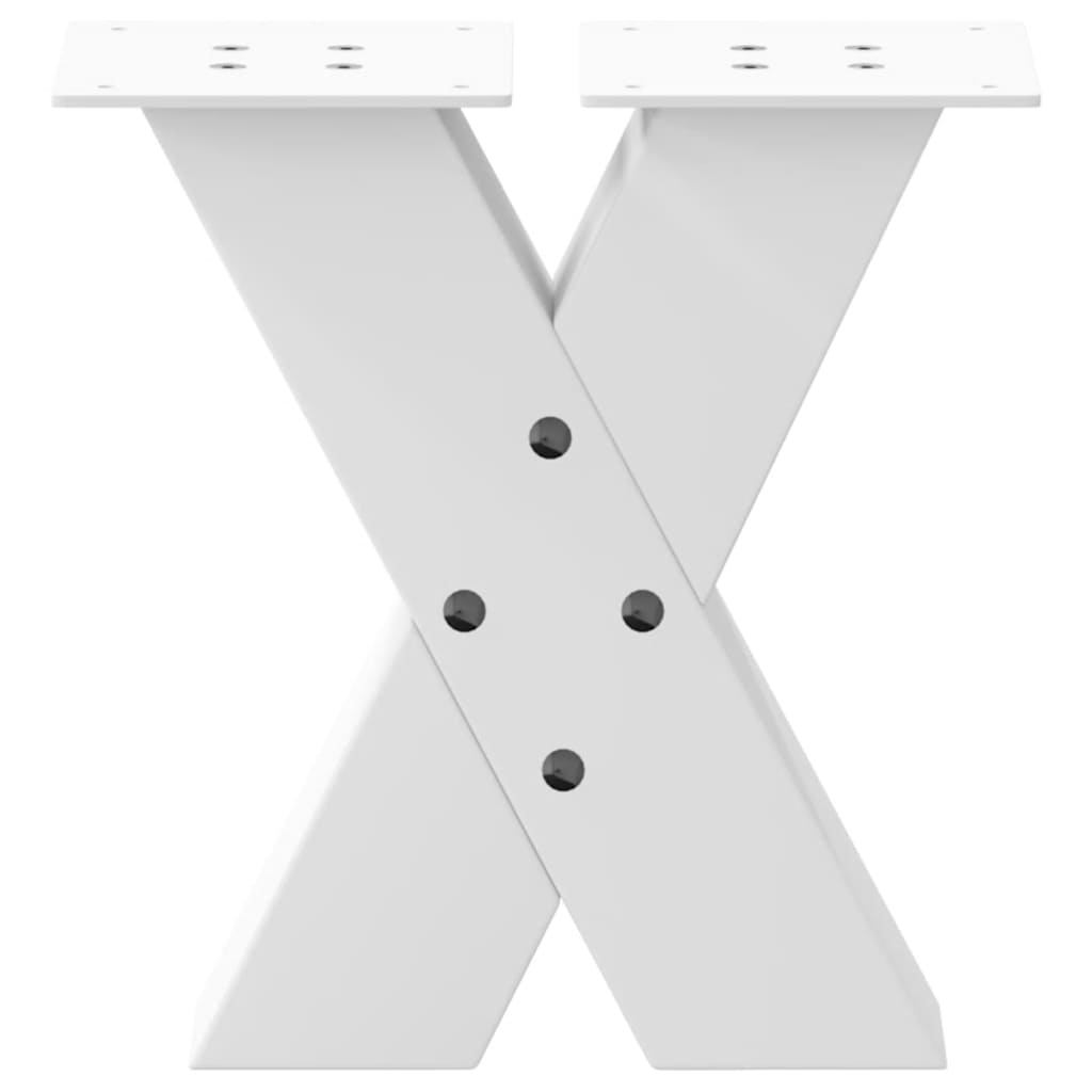 vidaXL Πόδια Τραπεζιού Σαλονιού σε Σχήμα Χ, 2 τεμ. Λευκά 40x(30-31) εκ. Ατσάλι