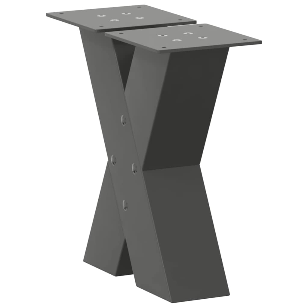 vidaXL Πόδια Τραπεζιού Σαλονιού σε Σχήμα Χ, 2 τεμ. Ανθρακί 40x(30-31) εκ. Ατσάλι