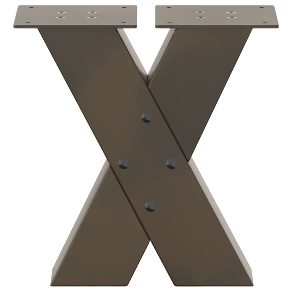 vidaXL Πόδια Τραπεζιού Σαλονιού σε Σχήμα Χ, 2 τεμ. από Φυσικό Ατσάλι 40x(30-31) εκ. Ατσάλι