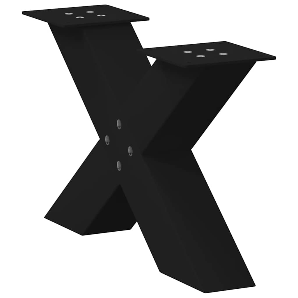 vidaXL Πόδια Τραπεζιού Σαλονιού σε Σχήμα Χ, 2 τεμ. Μαύρο, Ατσάλι 50x(30-31) εκ.