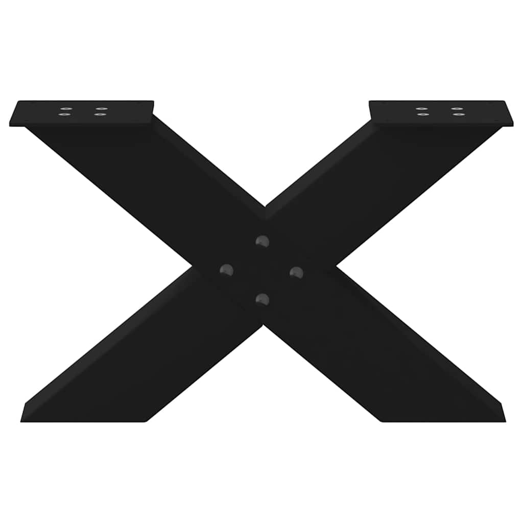 vidaXL Πόδια Τραπεζιού Σαλονιού σε Σχήμα Χ, 2 τεμ. Μαύρο, Ατσάλι 60x(30-31) εκ.