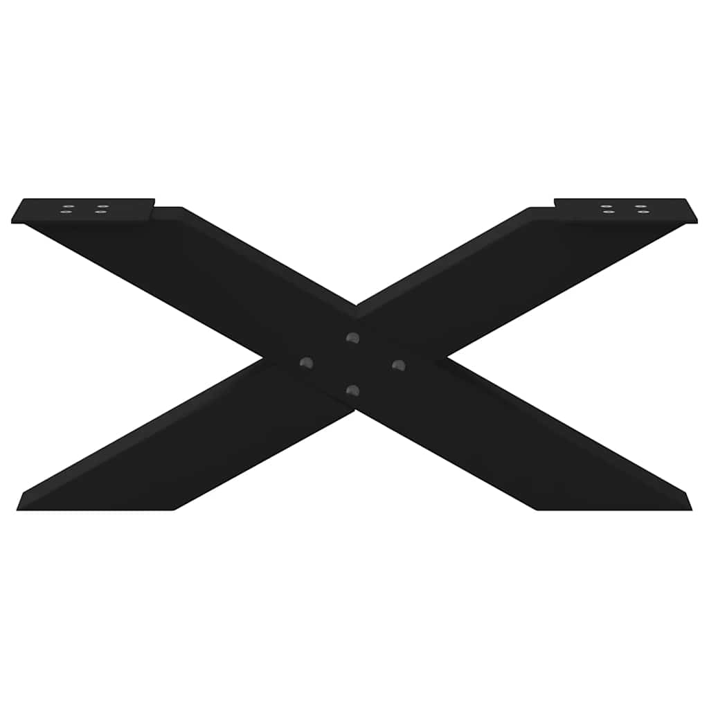 vidaXL Πόδια Τραπεζιού Σαλονιού σε Σχήμα Χ, 2 τεμ. Μαύρο, Ατσάλι 70x(30-31) εκ.