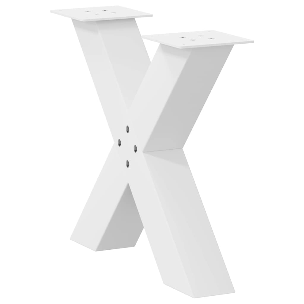 vidaXL Πόδια Τραπεζιού Σαλονιού σε Σχήμα Χ, 2 τεμ. Λευκά 50x(42-43) εκ. Ατσάλι