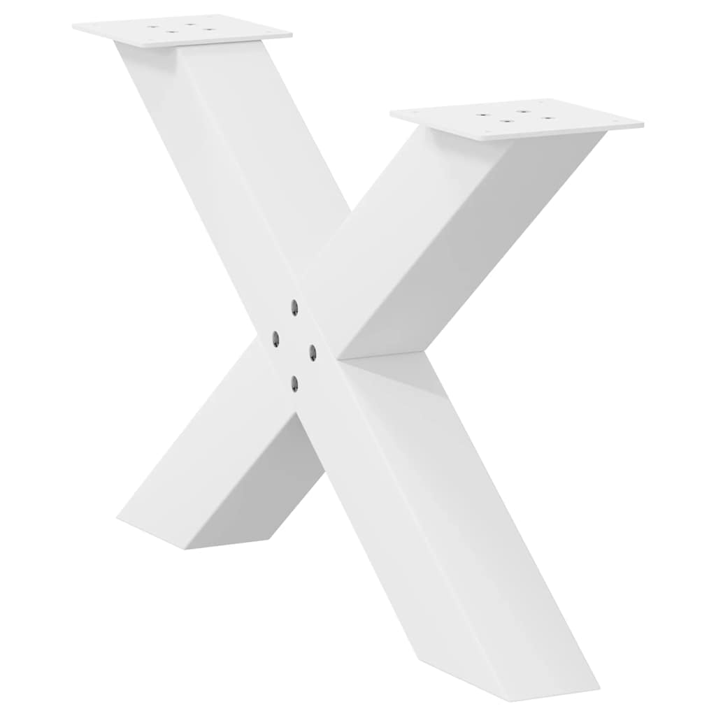 vidaXL Πόδια Τραπεζιού Σαλονιού σε Σχήμα Χ, 2 τεμ. Λευκά 70x(42-43) εκ. Ατσάλι