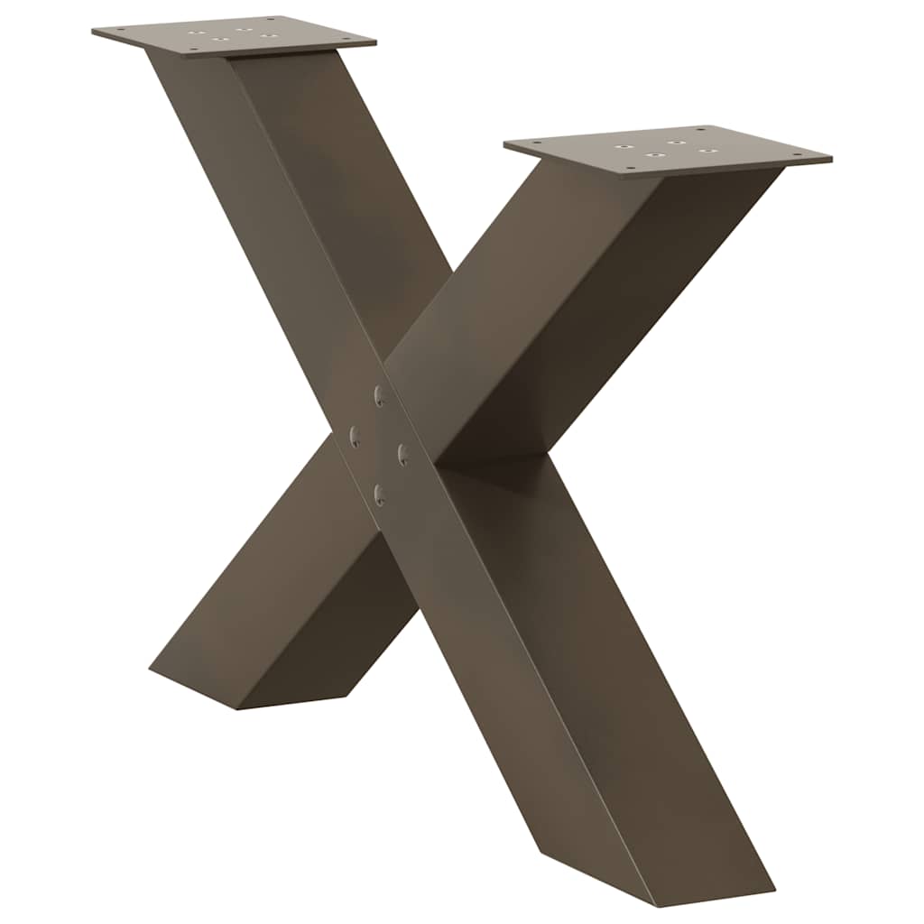 vidaXL Πόδια Τραπεζιού Σαλονιού σε Σχήμα Χ, 2 τεμ. από Φυσικό Ατσάλι 70x(42-43) εκ. Ατσάλι