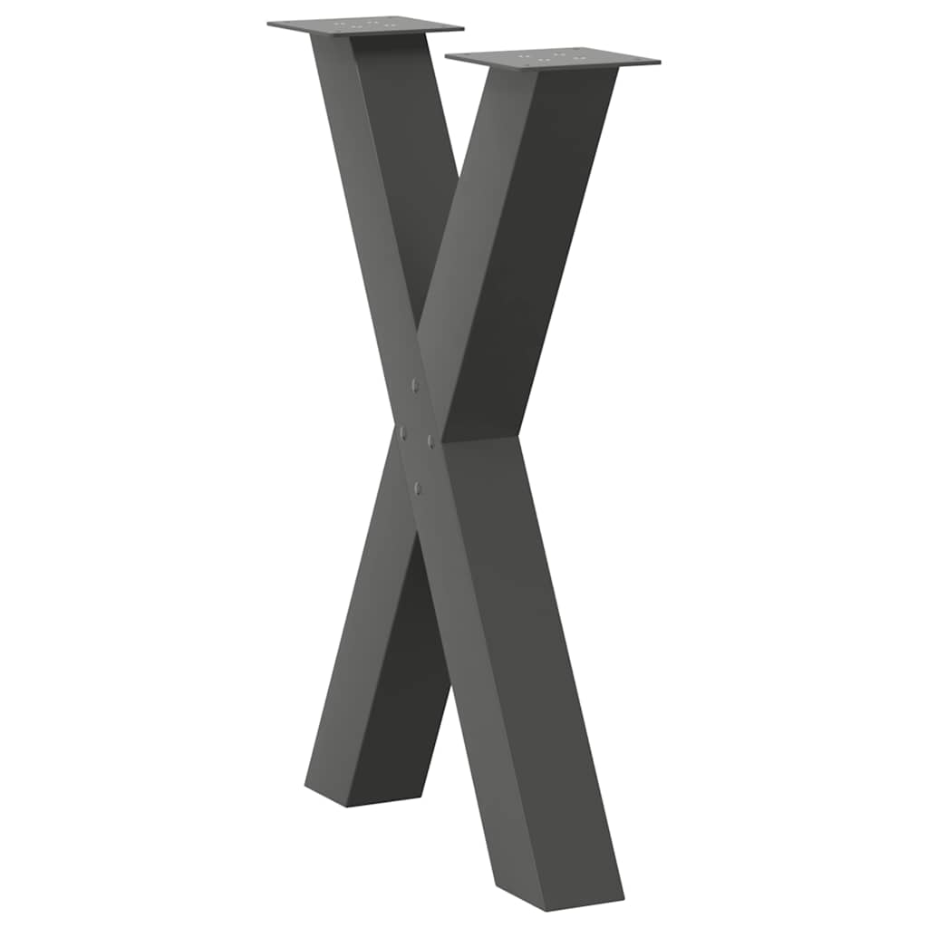 vidaXL Πόδια Τραπεζαρίας σε Σχήμα Χ 2 τεμ. Ανθρακί 50x(72-73) εκ. Ατσάλι