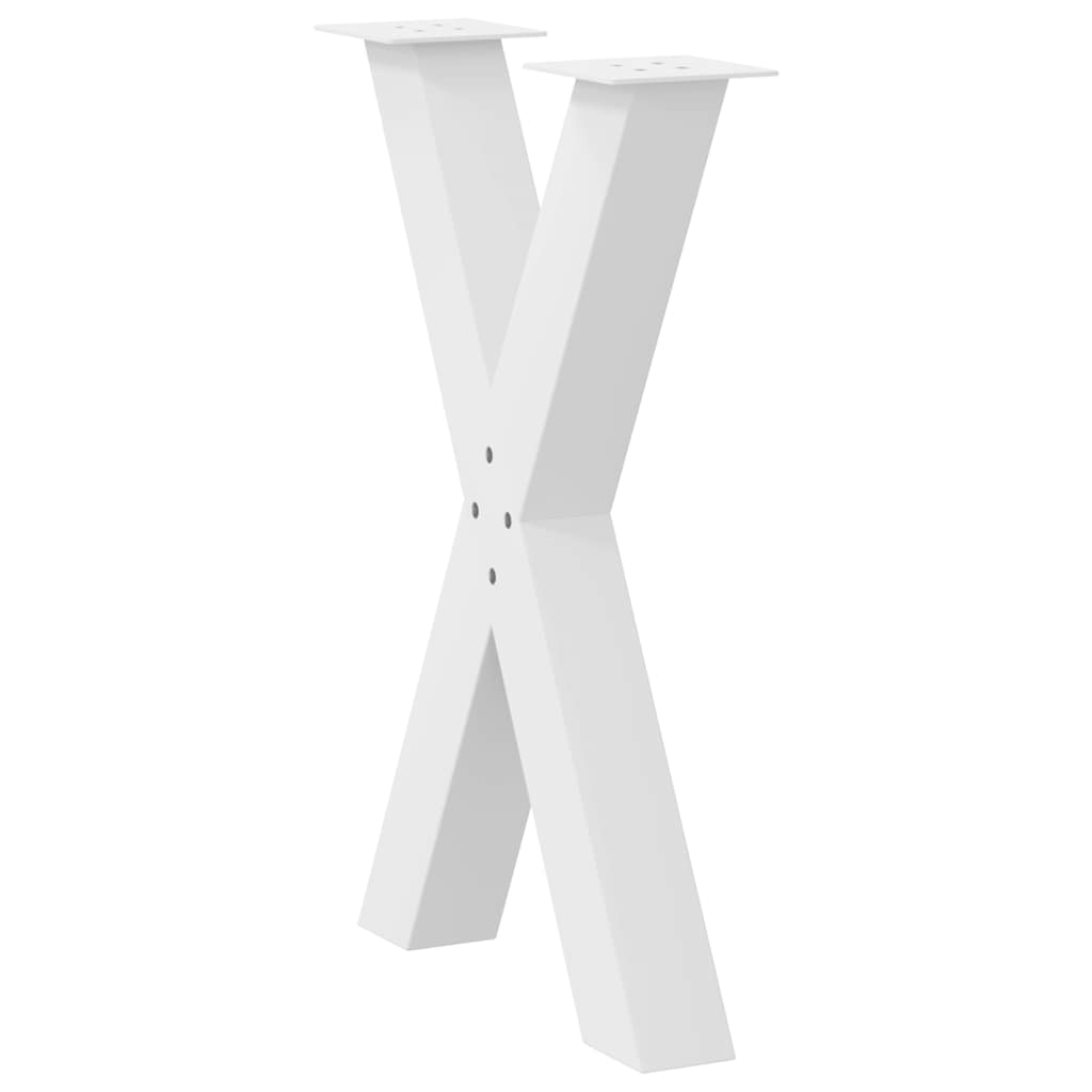 vidaXL Πόδια Τραπεζαρίας σε Σχήμα Χ, 2 τεμ. Λευκά 60x(72-73) εκ. Ατσάλι