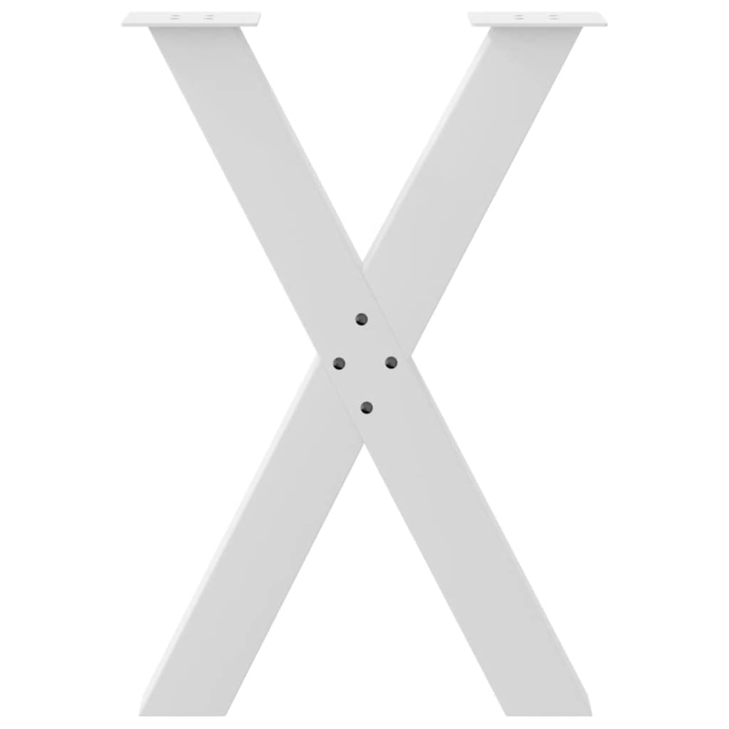 vidaXL Πόδια Τραπεζαρίας σε Σχήμα Χ, 2 τεμ. Λευκά 60x(72-73) εκ. Ατσάλι