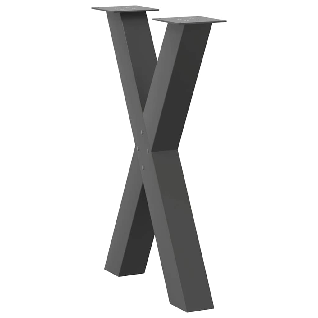 vidaXL Πόδια Τραπεζαρίας σε Σχήμα Χ, 2 τεμ. Ανθρακί 60x(72-73) εκ. Ατσάλι