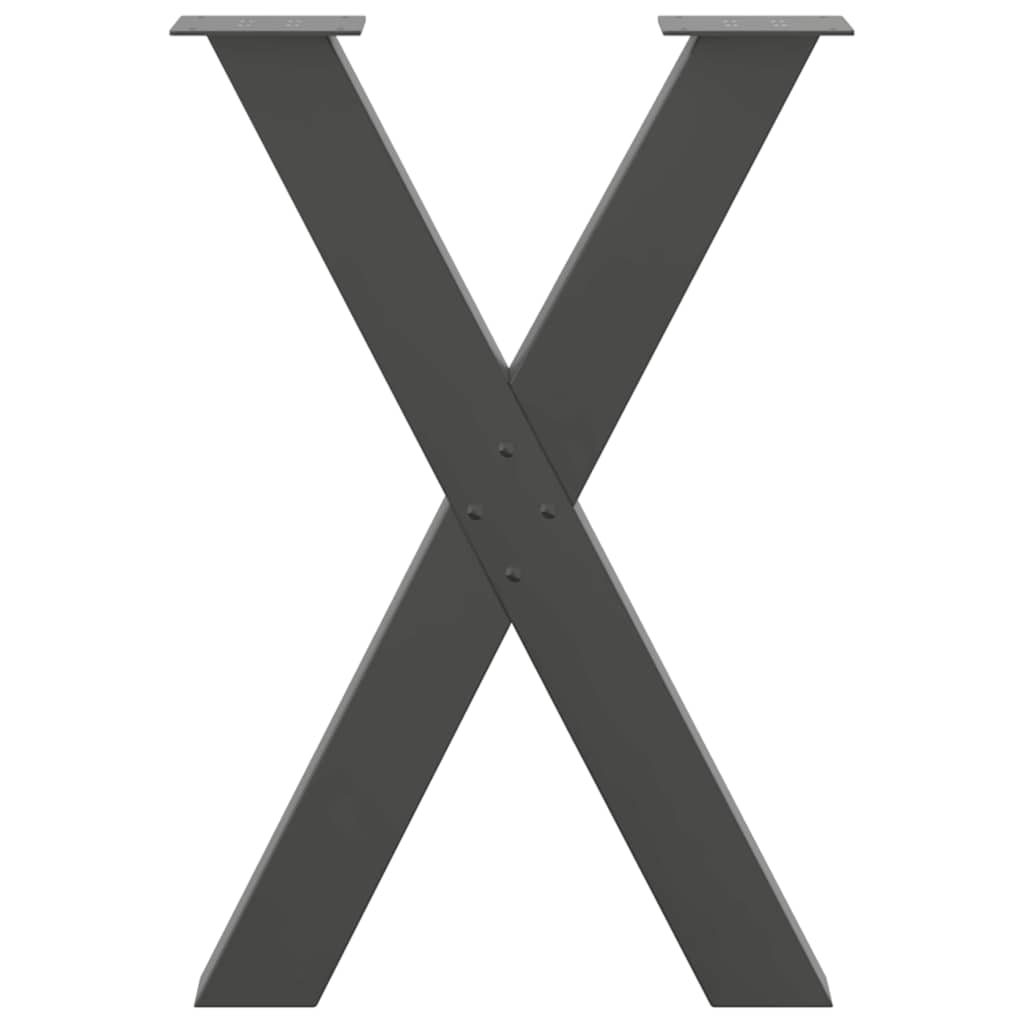 vidaXL Πόδια Τραπεζαρίας σε Σχήμα Χ, 2 τεμ. Ανθρακί 60x(72-73) εκ. Ατσάλι
