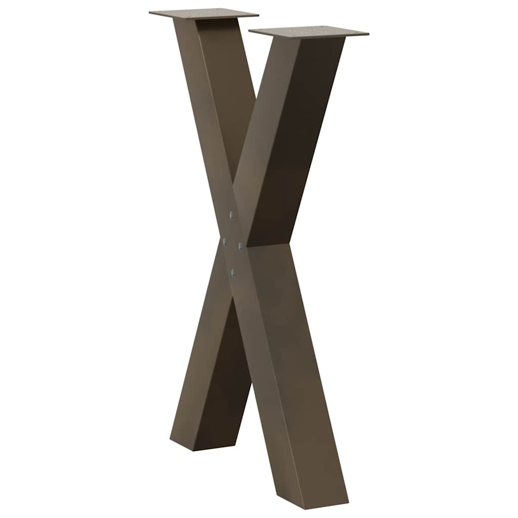 vidaXL Πόδια Τραπεζαρίας σε Σχήμα Χ, 2 τεμ. από Φυσικό Ατσάλι 60x(72-73) εκ. Ατσάλι