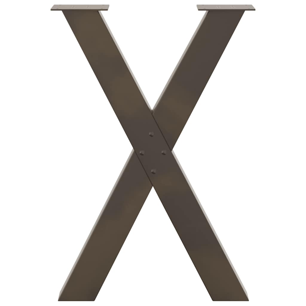 vidaXL Πόδια Τραπεζαρίας σε Σχήμα Χ, 2 τεμ. από Φυσικό Ατσάλι 60x(72-73) εκ. Ατσάλι