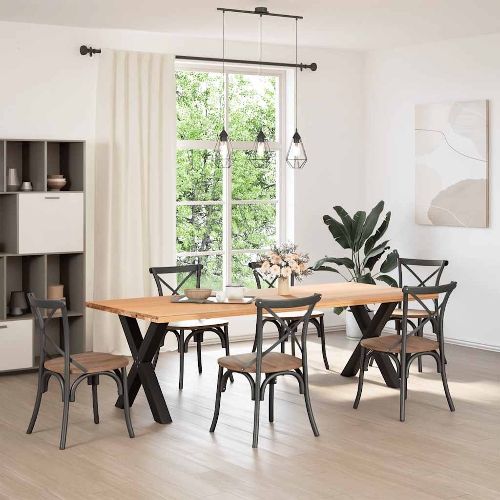 vidaXL Πόδια Τραπεζαρίας σε Σχήμα Χ, 2 τεμ. Μαύρο, 70x(72-73) εκ. Ατσάλι