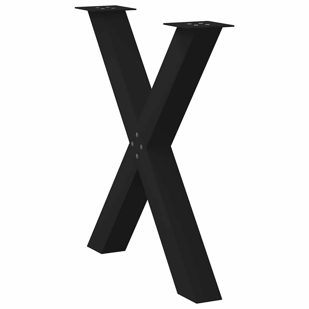 vidaXL Πόδια Τραπεζαρίας σε Σχήμα Χ, 2 τεμ. Μαύρο, 70x(72-73) εκ. Ατσάλι