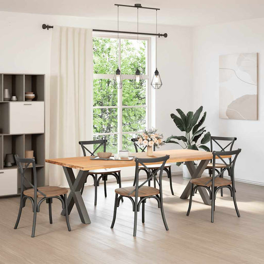 vidaXL Πόδια Τραπεζαρίας σε Σχήμα Χ 2 τεμ. Ανθρακί 70x(72-73) εκ. Ατσάλι