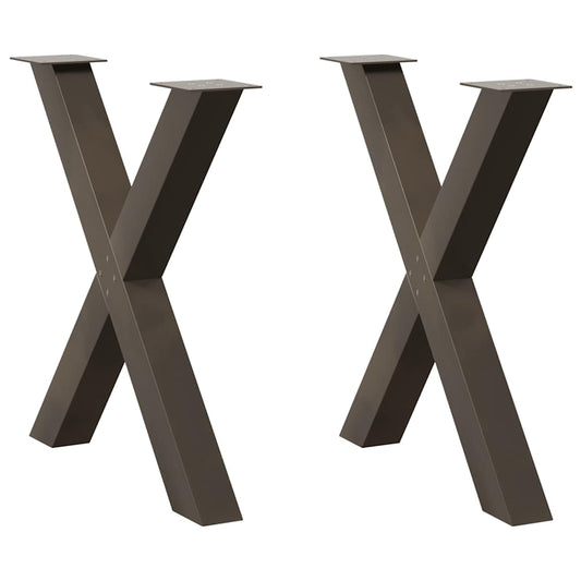 vidaXL Πόδια Τραπεζαρίας σε Σχήμα Χ, 2 τεμ. από Φυσικό Ατσάλι 70x(72-73) εκ. Ατσάλι