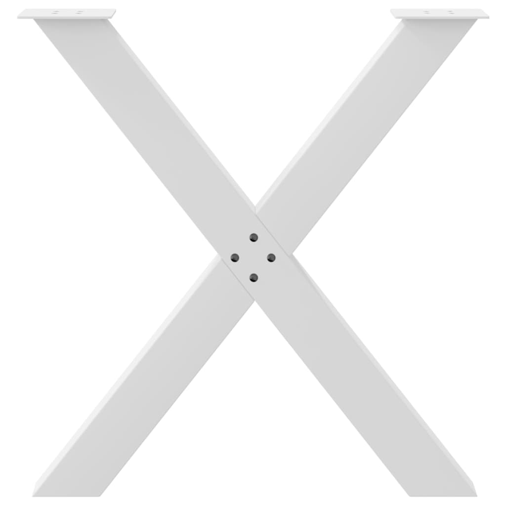vidaXL Πόδια Τραπεζαρίας σε Σχήμα Χ, 2 τεμ. Λευκά 80x(72-73) εκ. Ατσάλι