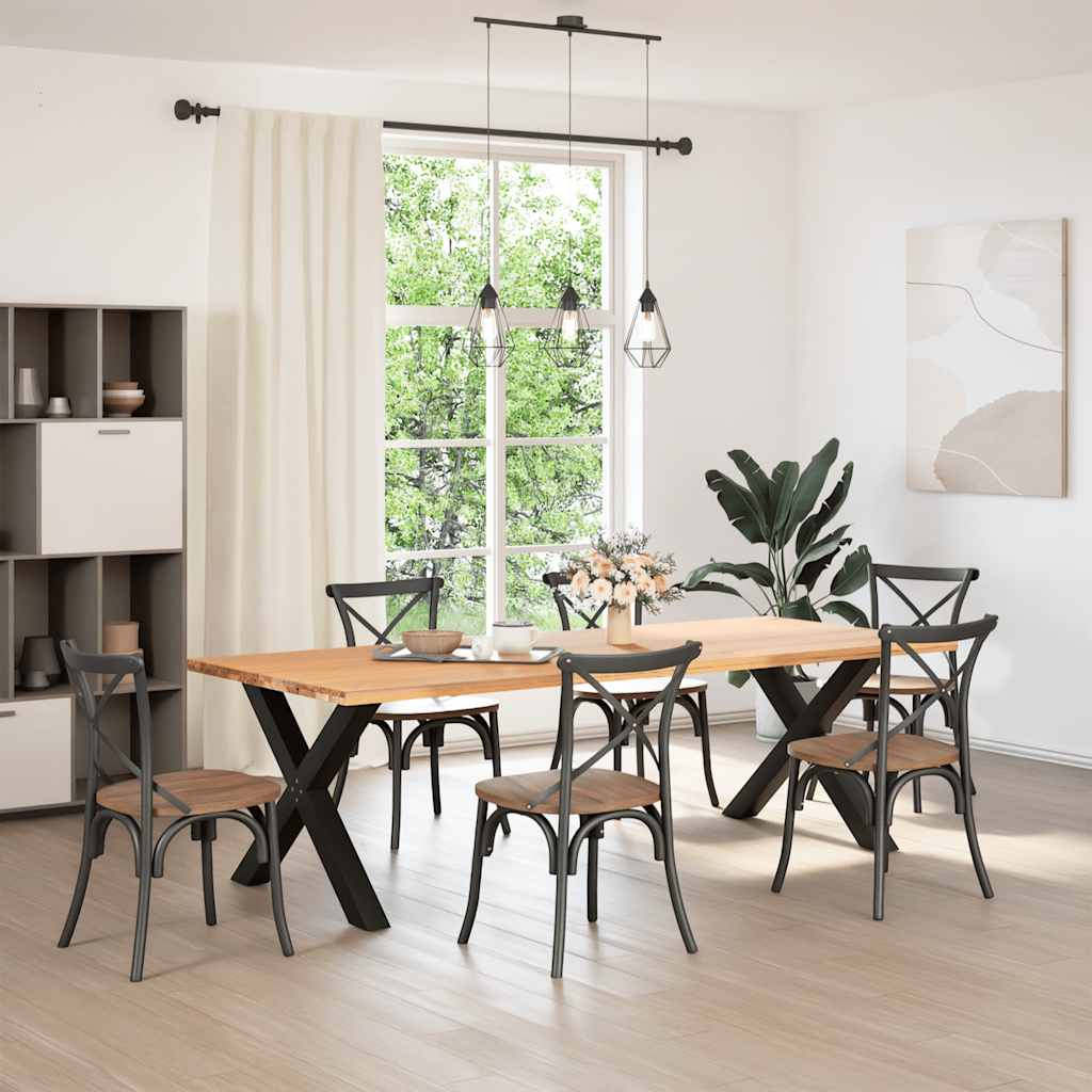 vidaXL Πόδια Τραπεζαρίας σε Σχήμα Χ, 2 τεμ. Μαύρα 90x(72-73) εκ. Ατσάλι