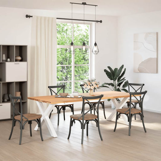 vidaXL Πόδια Τραπεζαρίας σε Σχήμα Χ, 2 τεμ. Λευκά 90x(72-73) εκ. Ατσάλι